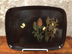Couroc tray Monterey, CA 12" wide  cat tails scene $40