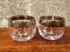Set of 6 Dorothy Thorpe small Roly Poly silver rim glasses $75